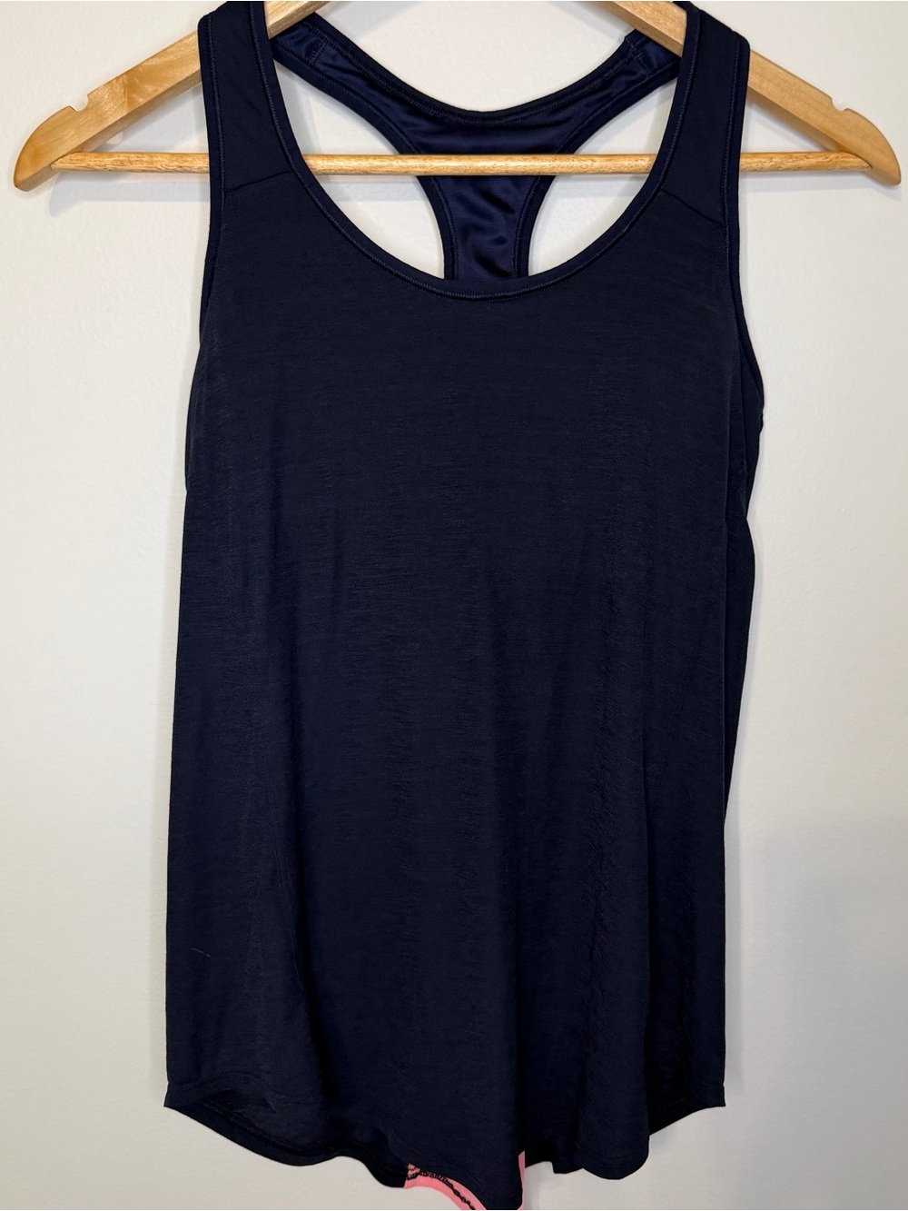 Athleta 2-in-1 Racerback Tank with Built-In‎ Sports Bra Navy Pink Size 36C
